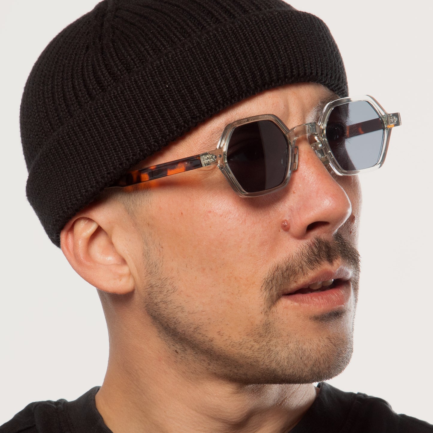 Lunettes de soleil unisexes | Prisme de Pluie | Écaille Gris transparent