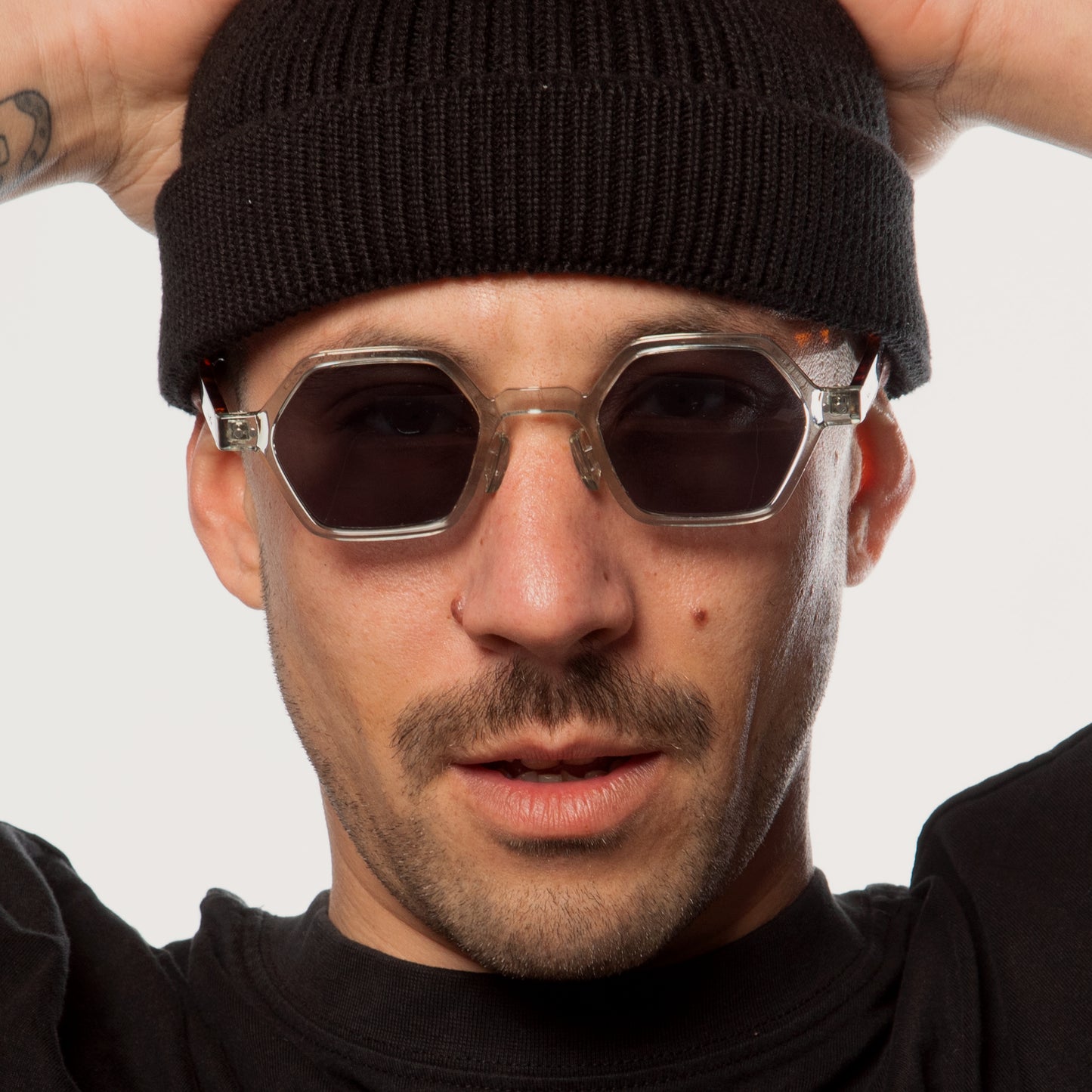 Lunettes de soleil unisexes | Prisme de Pluie | Écaille Gris transparent