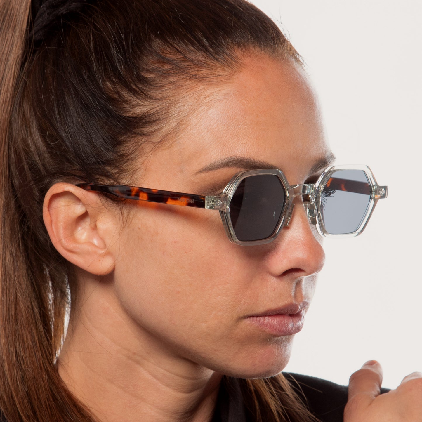 Lunettes de soleil unisexes | Prisme de Pluie | Écaille Gris transparent